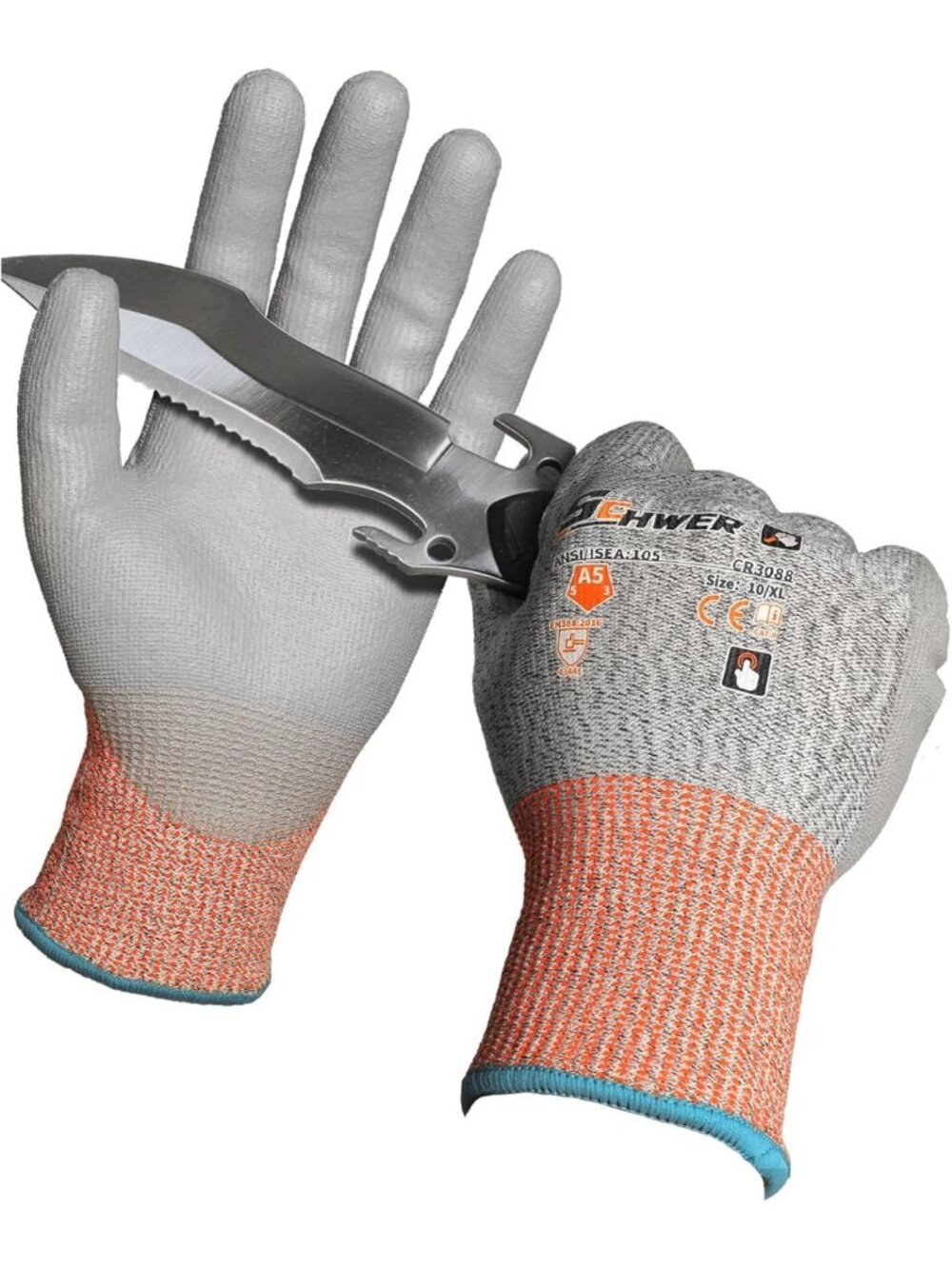 Cut Resistant Work Gloves - 12 Pair, Durable PU Coating, Non-Slip, Heavy Duty